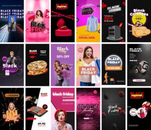 Pack Canva Black Friday Storie Template Canva 20 Artes + Bônus