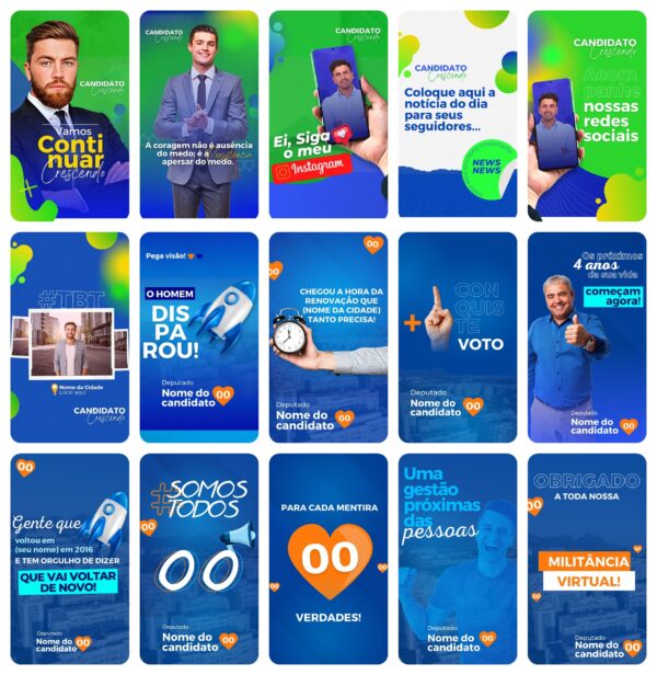 Pack Canva Campanha Política Eleição Template Canva 45 Storie