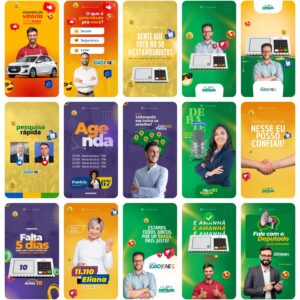 Pack Canva Campanha Política Eleição Template Canva 45 Storie