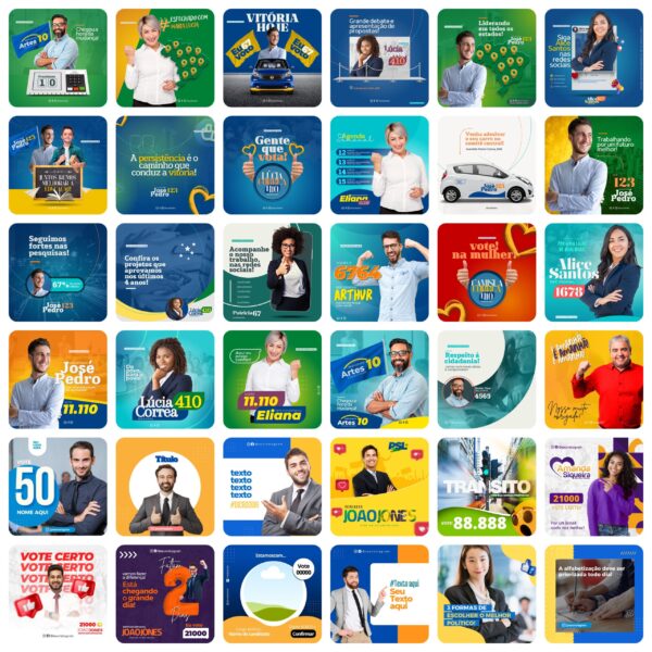 Pack Canva Campanha Política Eleições Template Canva 230 Artes + Bônus