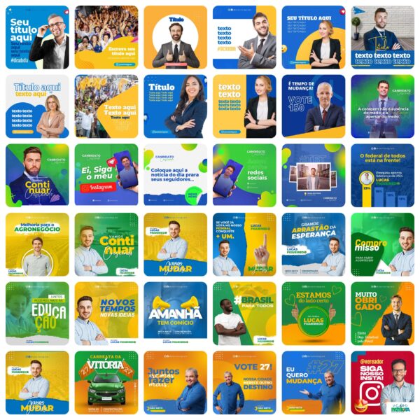Pack Canva Campanha Política Eleições Template Canva 230 Artes + Bônus