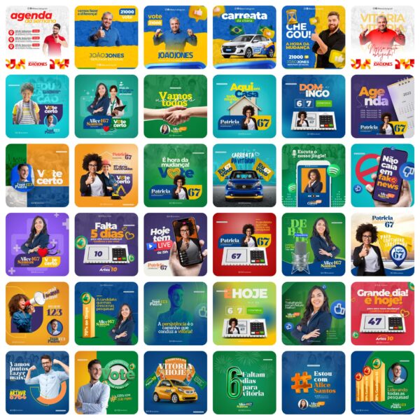 Pack Canva Campanha Política Eleições Template Canva 230 Artes + Bônus
