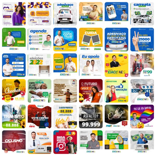 Pack Canva Campanha Política Eleições Template Canva 230 Artes + Bônus