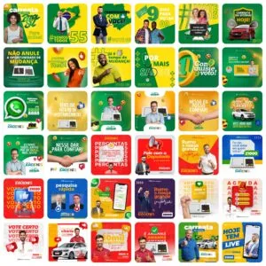 Pack Canva Campanha Política Eleições Template Canva 230 Artes + Bônus