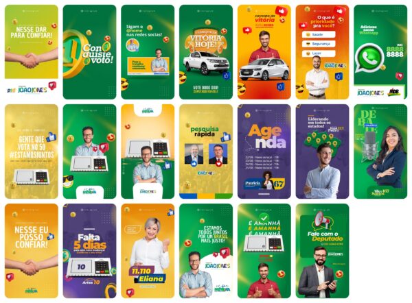 Pack Canva Campanha Política Eleições Template Canva 230 Artes + Bônus