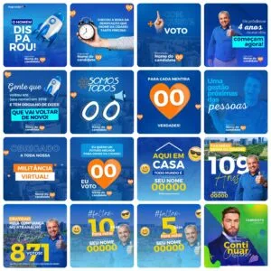 Pack Canva Campanha Política Eleições Template Canva 50 Artes + Bônus