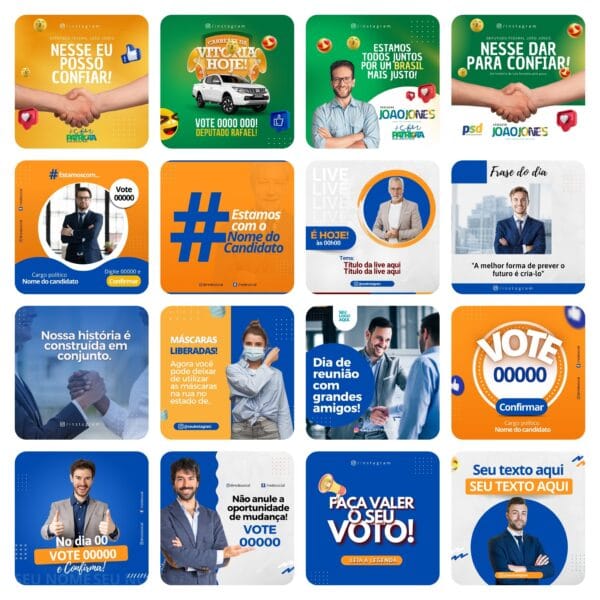 Pack Canva Campanha Política Template Canva 70 Artes + Bônus