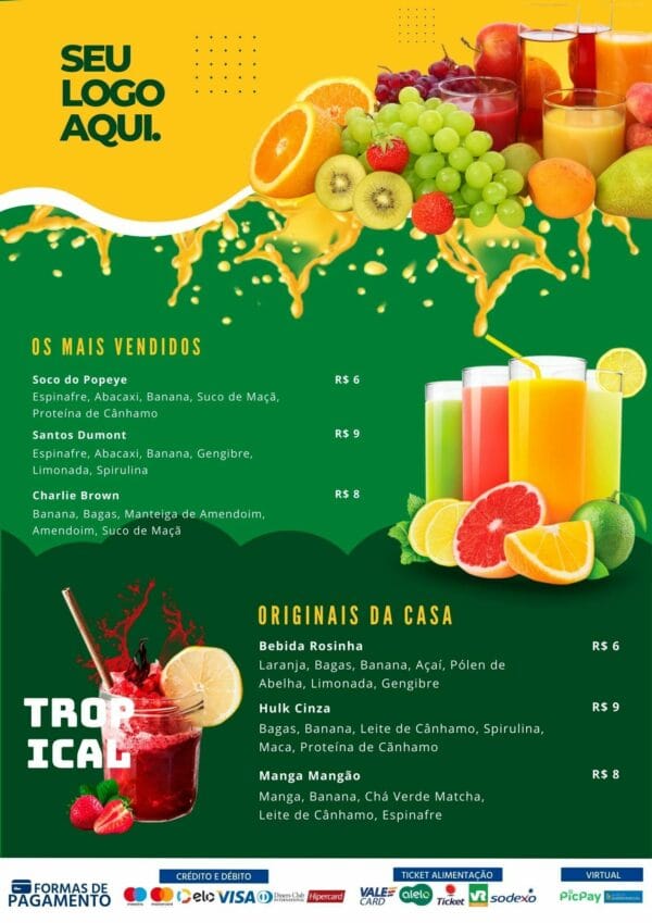 Pack Canva Cardápios Menus Template Canva 10 Artes