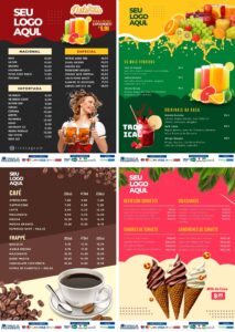 Pack Canva Cardápios Menus Template Canva 10 Artes