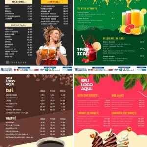 Pack Canva Cardápios Menus Template Canva 10 Artes