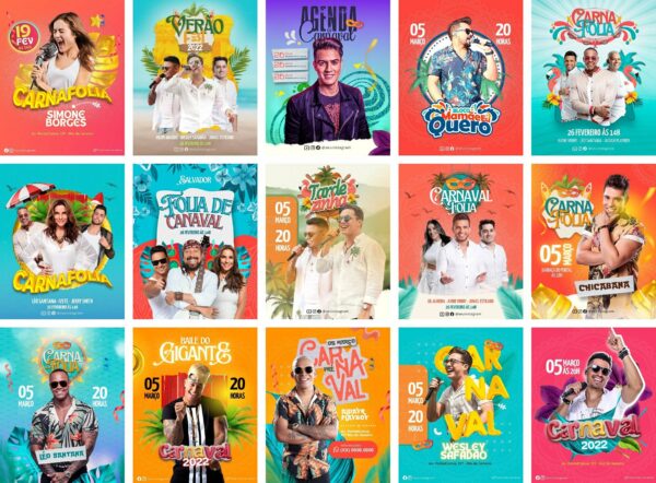 Pack Canva Carnaval Template Canva 24 Artes + Bônus