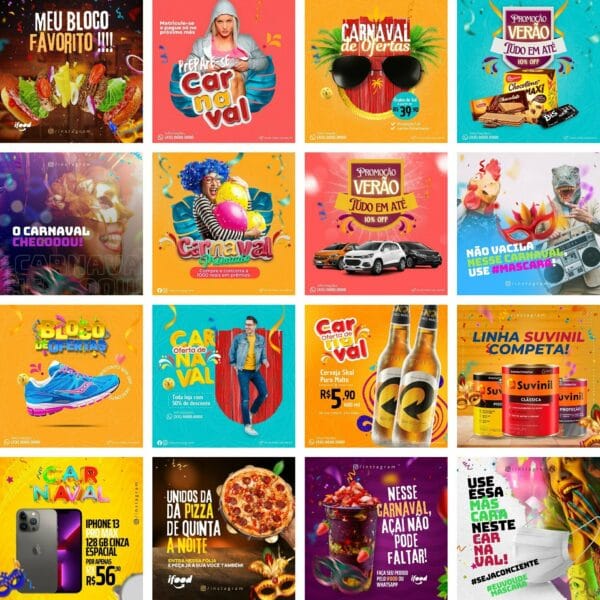 Pack Canva Carnaval Template Canva 45 Artes + Bônus