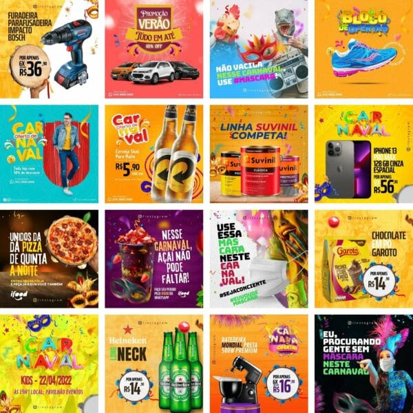 Pack Canva Carnaval Template Canva 60 Artes + Bônus