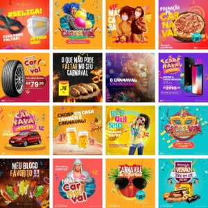 Pack Canva Carnaval Template Canva 60 Artes + Bônus