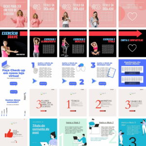 Pack Canva Carrossel Instagram Facebook Template Canva 28 Artes + Bônus