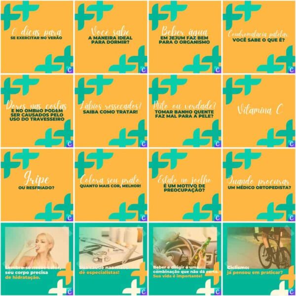Pack Canva Clinicas Medica Template Canva 200 Artes + Legendas