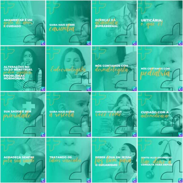 Pack Canva Clinicas Medica Template Canva 200 Artes + Legendas
