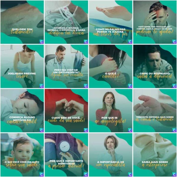 Pack Canva Clinicas Medica Template Canva 200 Artes + Legendas