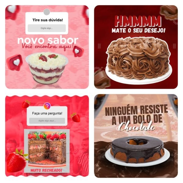 Pack Canva Confeitaria Template Canva 40 Artes + Bônus