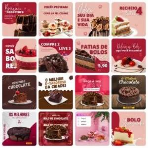 Pack Canva Confeitaria Template Canva 40 Artes + Bônus