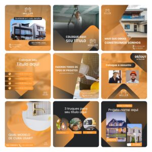Pack Canva Construtora Template Canva 30 Artes + Bônus