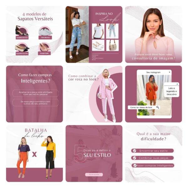 Pack Canva Consultora de Imagens Template Canva 30 Artes + Bônus