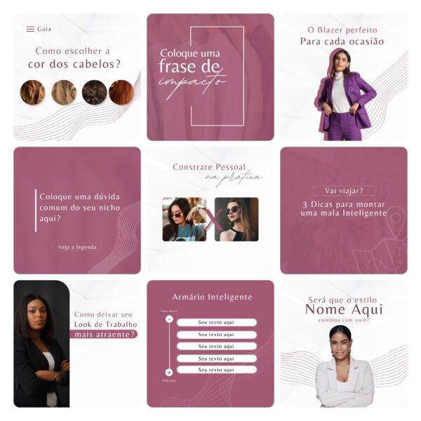 Pack Canva Consultora de Imagens Template Canva 30 Artes + Bônus
