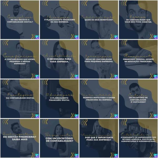 Pack Canva Contabilidade Template Canva 200 Artes + Legendas