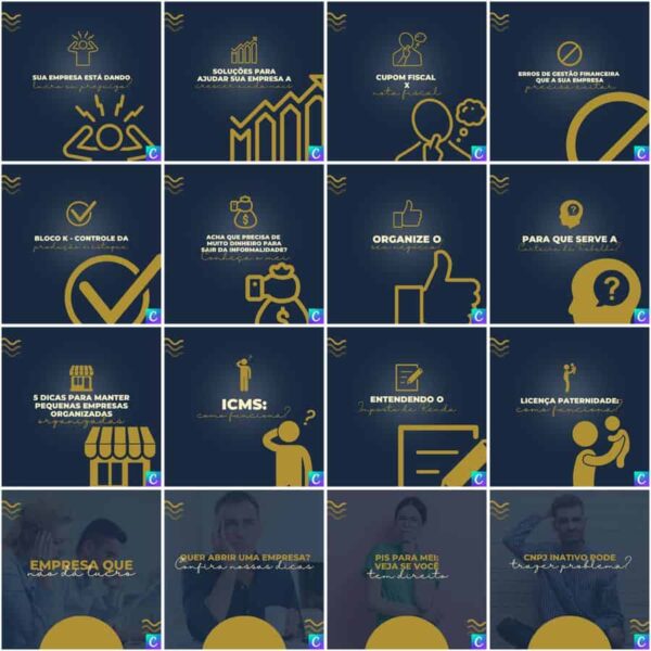 Pack Canva Contabilidade Template Canva 200 Artes + Legendas