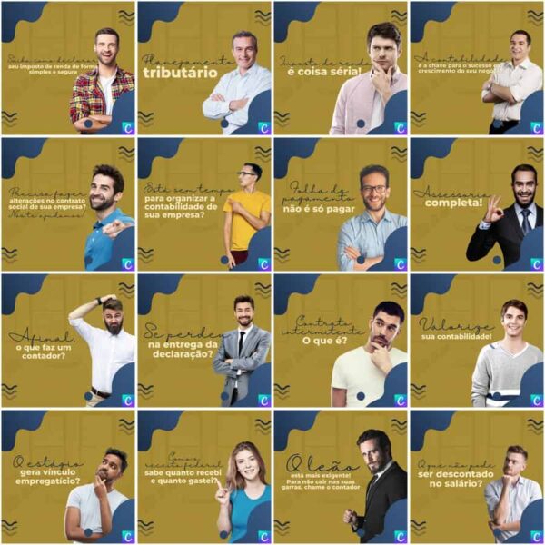 Pack Canva Contabilidade Template Canva 200 Artes + Legendas