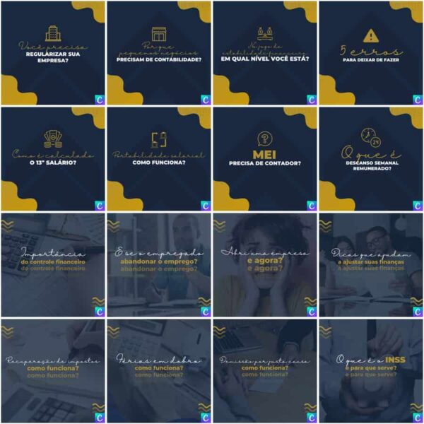 Pack Canva Contabilidade Template Canva 200 Artes + Legendas