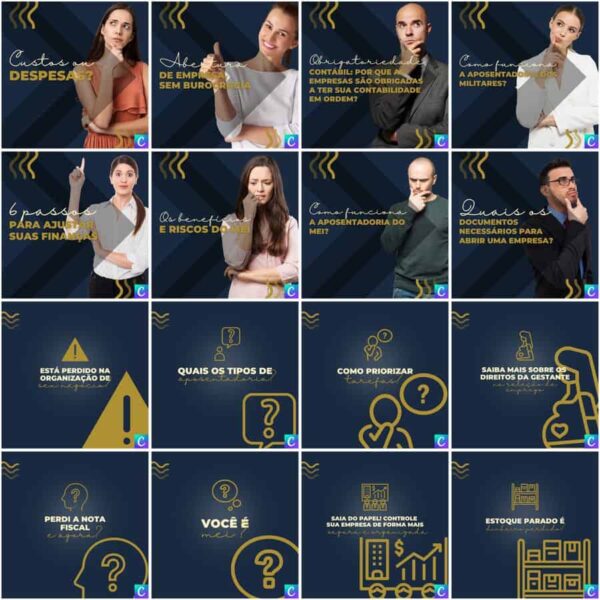 Pack Canva Contabilidade Template Canva 200 Artes + Legendas