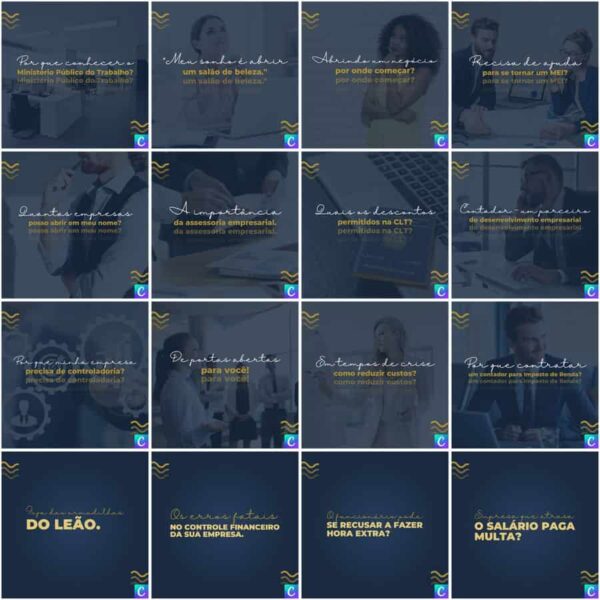 Pack Canva Contabilidade Template Canva 200 Artes + Legendas