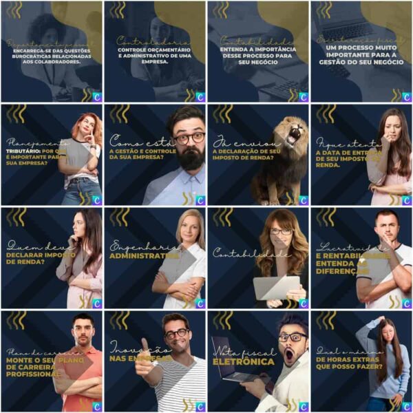 Pack Canva Contabilidade Template Canva 200 Artes + Legendas