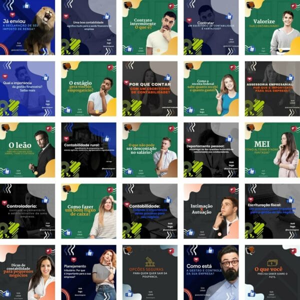 Pack Canva Contabilidade Template Canva 230 Artes + Bônus