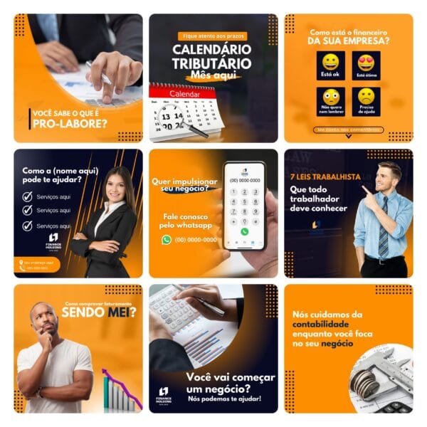 Pack Canva Contabilidade Template Canva 30 Artes + Bônus