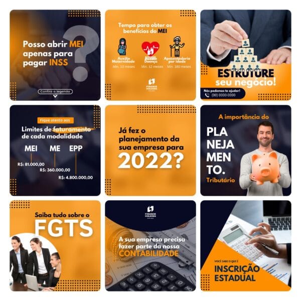 Pack Canva Contabilidade Template Canva 30 Artes + Bônus