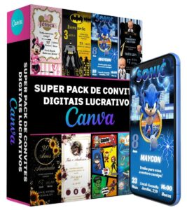 Pack Canva Convites Digitais 140 Artes