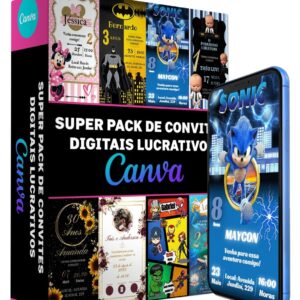Pack Canva Convites Digitais 140 Artes