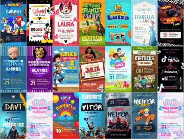 Pack Canva Convites Digitais 20 Artes