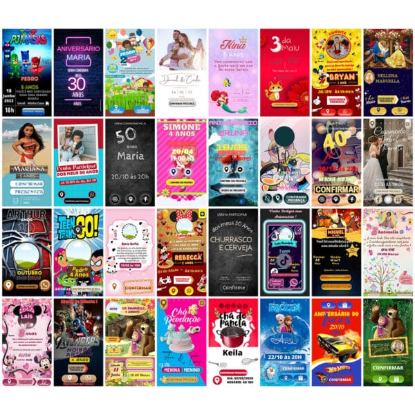 Pack Canva Convites Digitais 415 Templates Editáveis