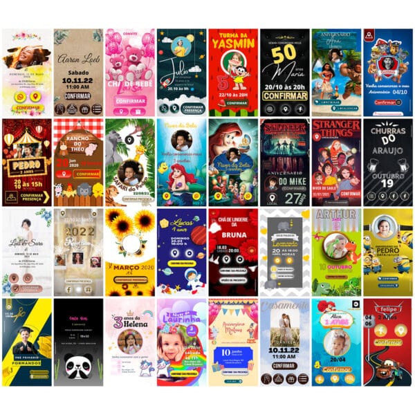 Pack Canva Convites Digitais 415 Templates Editáveis