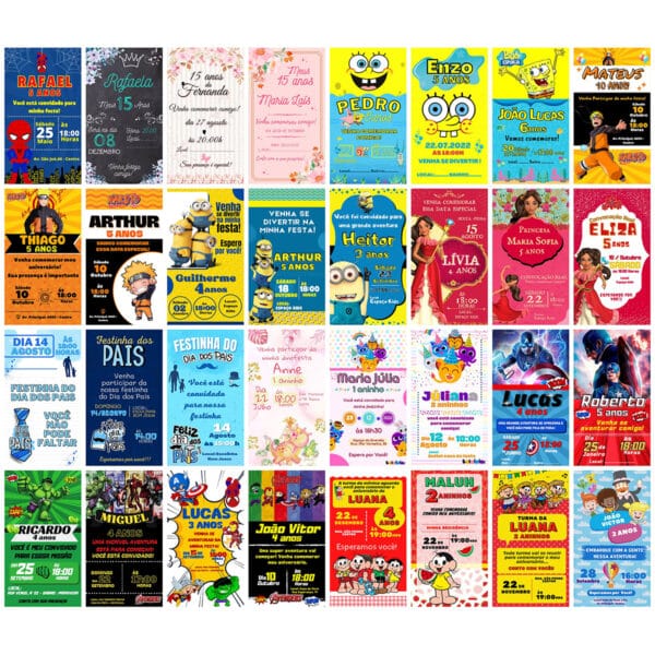 Pack Canva Convites Digitais 415 Templates Editáveis
