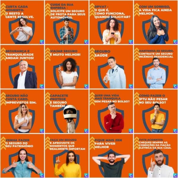 Pack Canva Corretora de Seguros Template Canva 200 Artes + Legendas