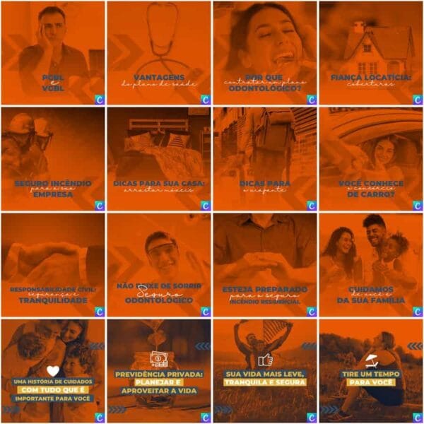 Pack Canva Corretora de Seguros Template Canva 200 Artes + Legendas