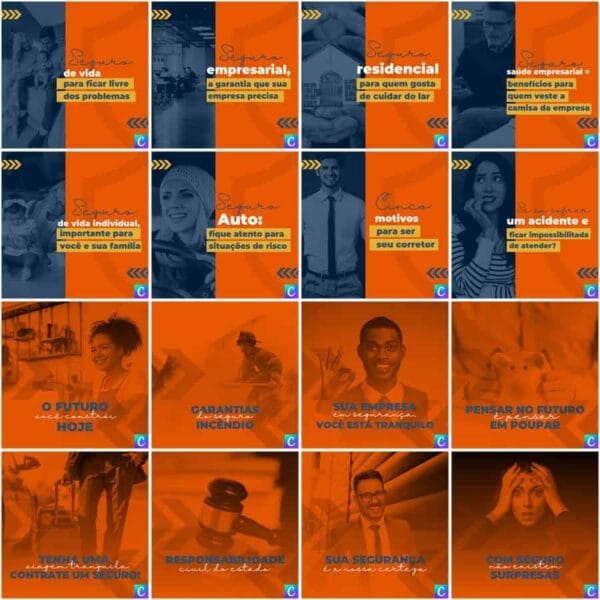 Pack Canva Corretora de Seguros Template Canva 200 Artes + Legendas