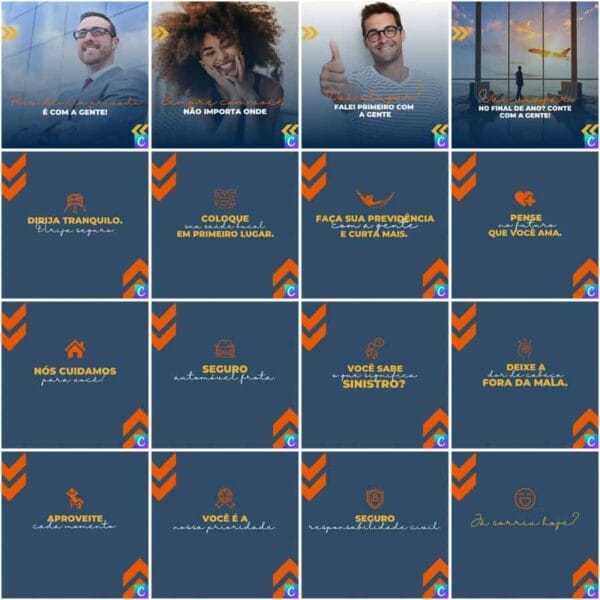 Pack Canva Corretora de Seguros Template Canva 200 Artes + Legendas