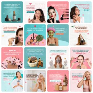 Pack Canva Cosmético Template Canva 30 Artes + Bônus