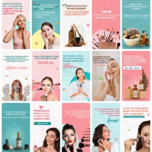 Pack Canva Cosmético Template Canva 30 Artes Storie + Bônus