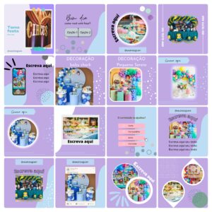 Pack Canva Decoração de Festas Template Canva 65 Artes + Bônus